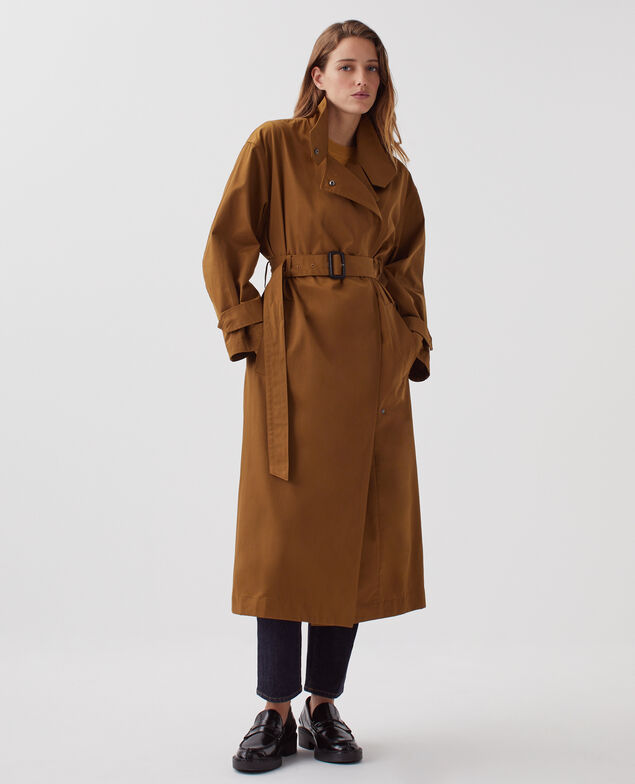 Oversize trench coat J340 brown