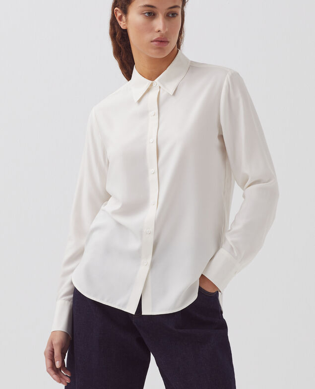 SIBYLLE - Silky shirt H013 gardenia