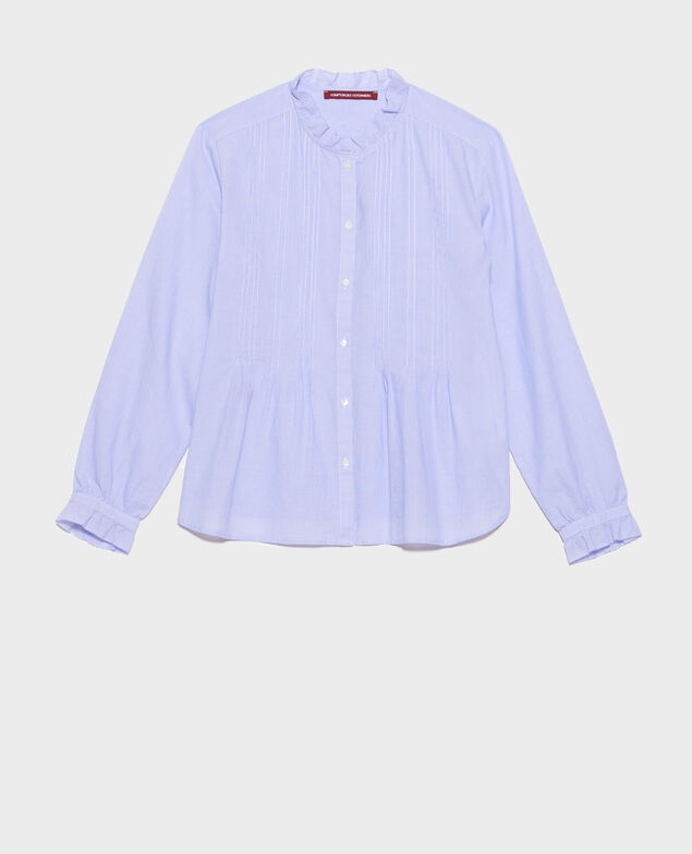 Cotton shirt 0612 blue mini stripes