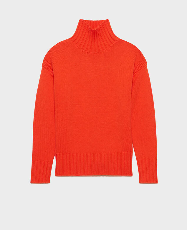 Virgin wool high neck jumper 8829 24 orange