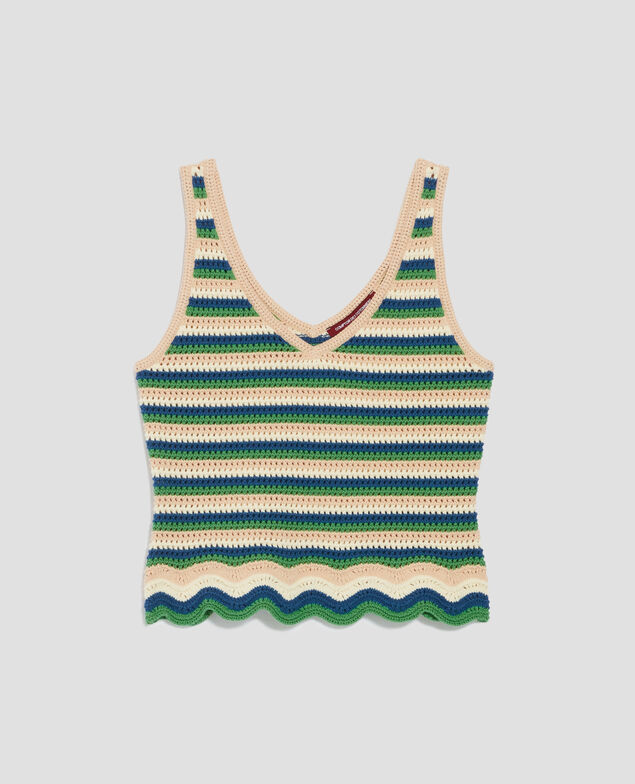 Crochet tank top H543 st multic green