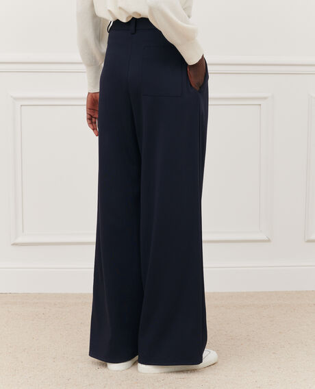 YVONNE - Wide pleated trousers. 7012c 69 navy Pradus