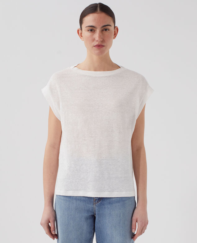 KARO - Boxy linen t-shirt U010 off white