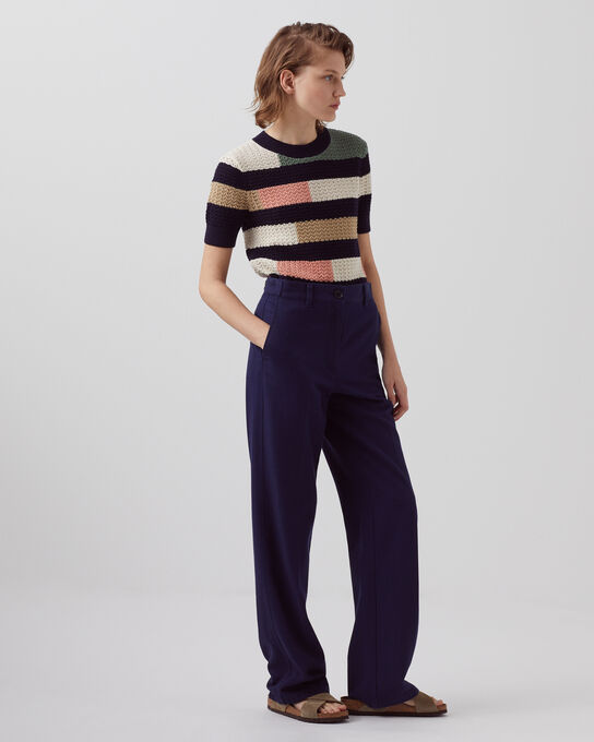 BLANDINE - Straight trousers 4277 NIGHT_SKY