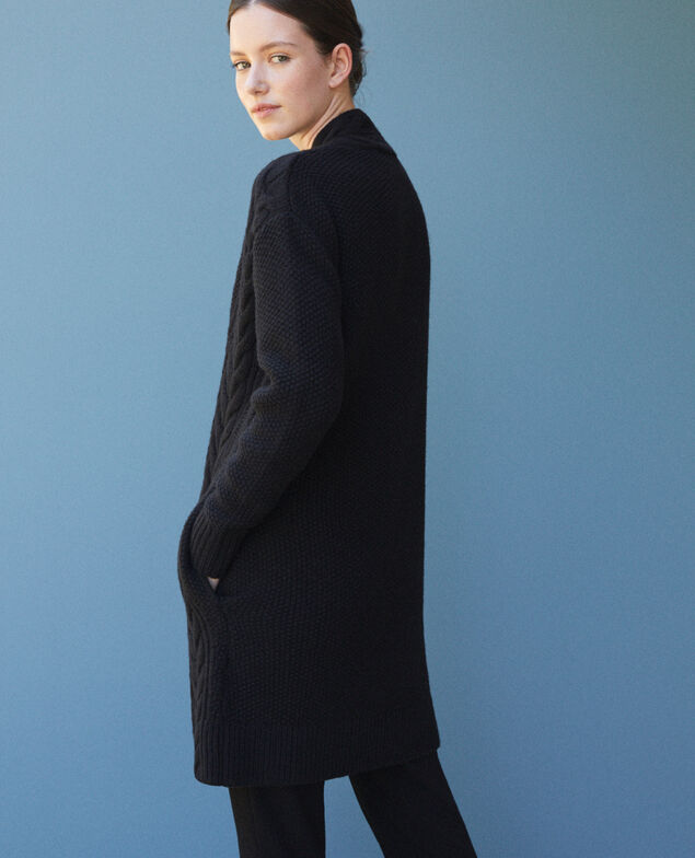 Cardigan with braiding details Black