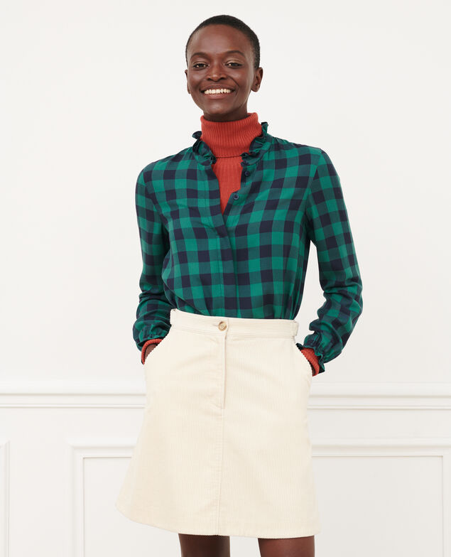 Silky checked shirt 8866 55 green check