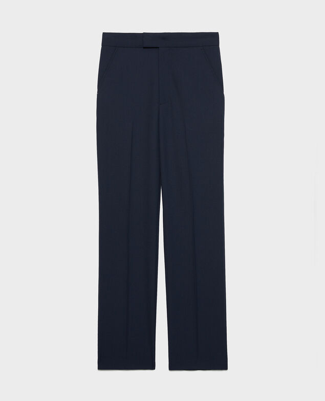 MARCELLE - Straight wool boyfriend trousers Dark navy