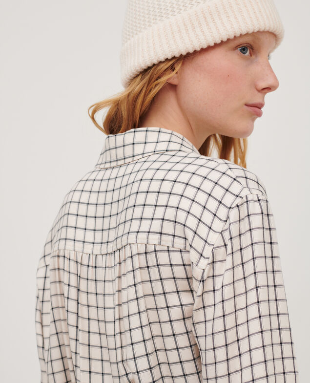 Silky checked shirt 8868 30 natural check