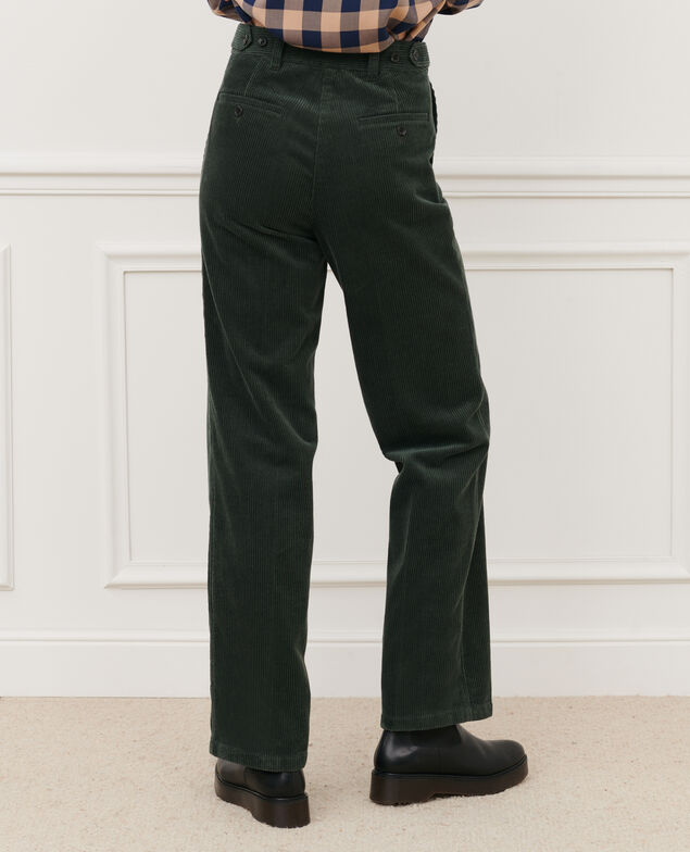 BLANDINE - Corduroy straight trousers 8817 58 darkgreen