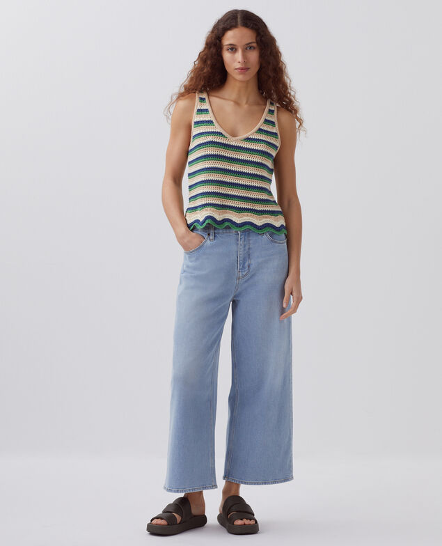 Crochet tank top H543 st multic green