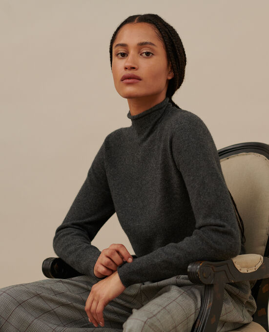 Cashmere jumper A082 LT CHARCOAL GREY
