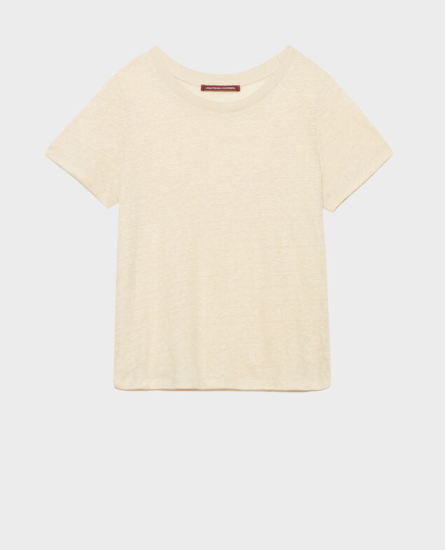 AMANDINE - linen round neck t-shirt 0300 castle wall