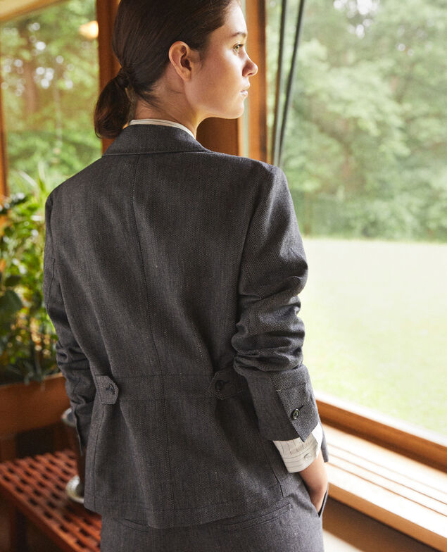 Linen and wool blazer Blue