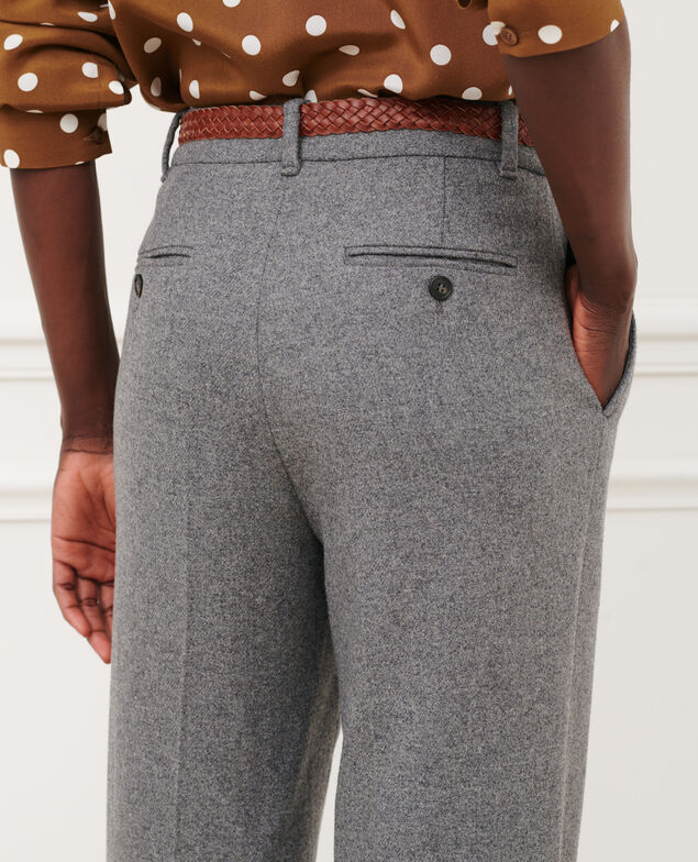 BLANDINE - Flannel straight trousers