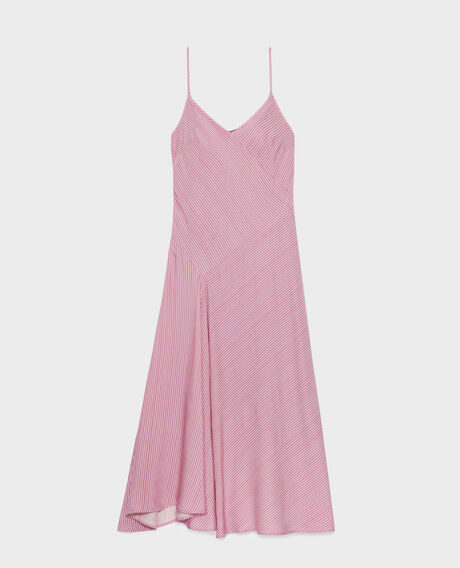 Spaghetti strapped dress 0721 lilac stripe 3sdr205v05