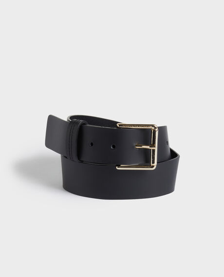 Wide leather belt Black beauty Narcis
