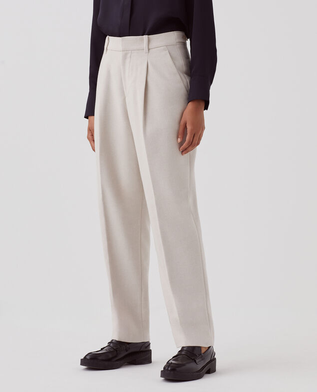 Straight wool trousers U300 natural