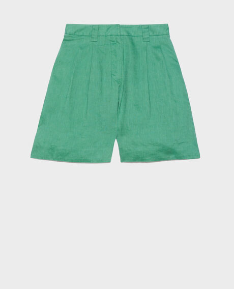 Loose linen shorts 0542 pine green 3spa112f04