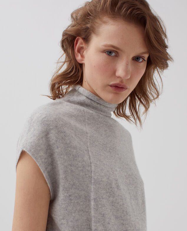 Sleeveless cashmere jumper I020 ashen gray