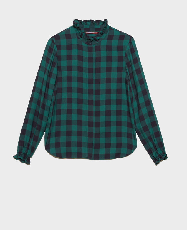 Silky checked shirt 8866 55 green check