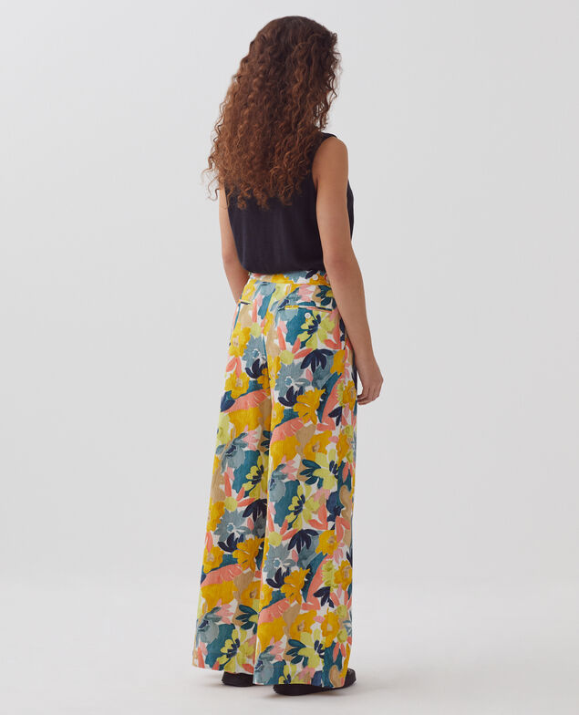 YVONNE - Loose cotton trousers 0430 palmeraie yellow