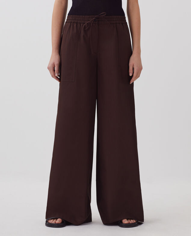 YVONNE - Loose trousers J790 chocolate plum