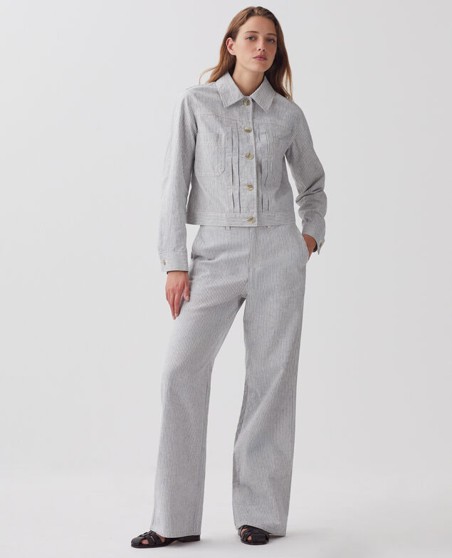 BLANDINE - Straight trousers H611 blue mini st