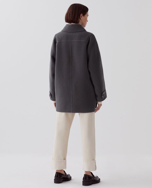Mid-length double face coat U060 gray