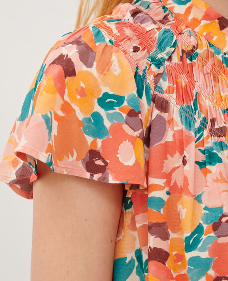 Silky printed blouse 0230 fauve orange 3sbl210v02