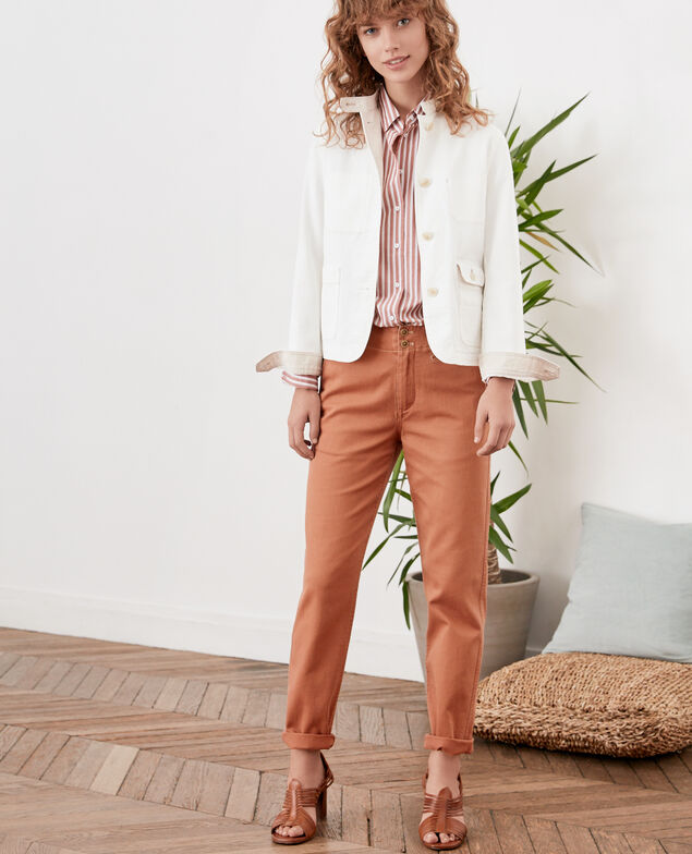Mandarin collar jacket Off white