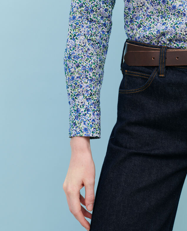 Cotton shirt 92 print blue