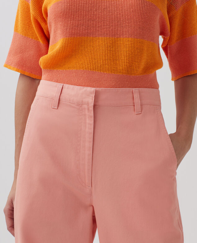 BLANDINE - Straight trousers H100 coral almond