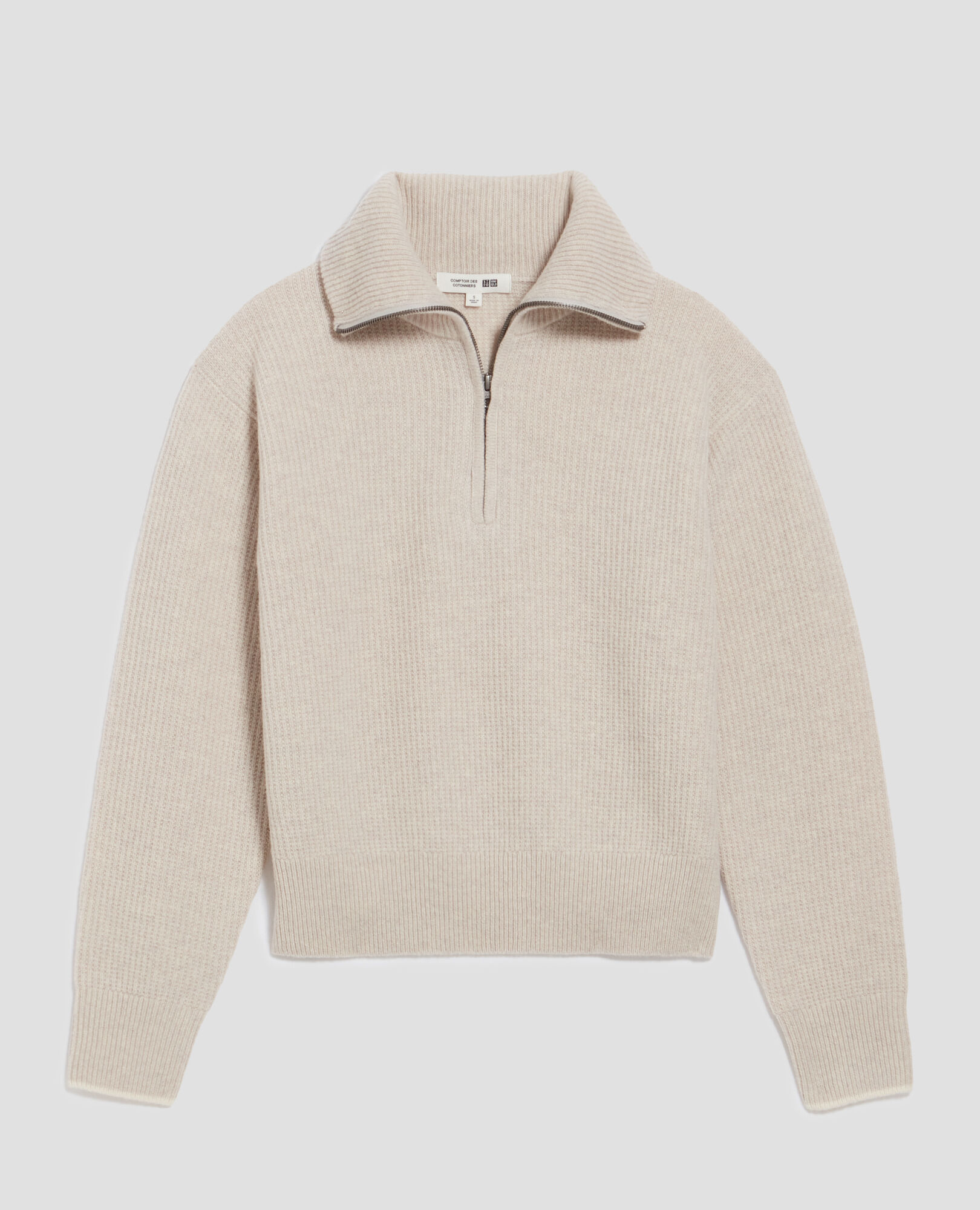 Half-zip wool jumper natural - Comptoir des Cotonniers