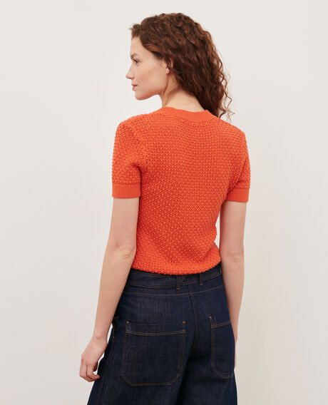 Short-sleeve cotton jumper 0220 apricot orange 3sju106c09