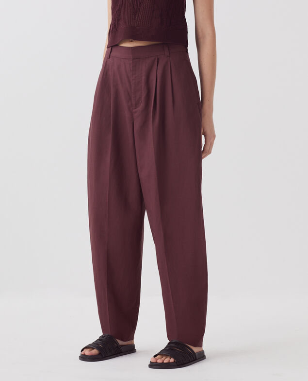 Pleated trousers J380 decadent chocolate