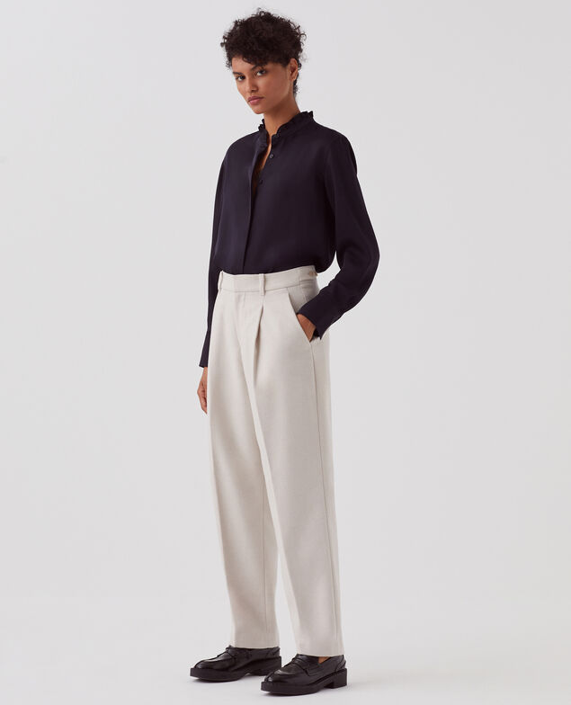 Straight wool trousers U300 natural