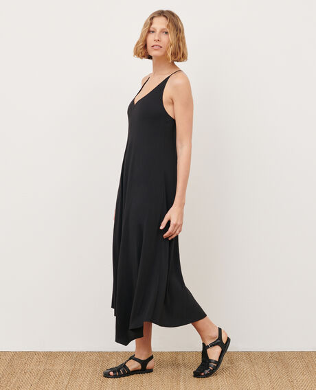 Silky asymmetric dress 0093 black 3sdr294v02