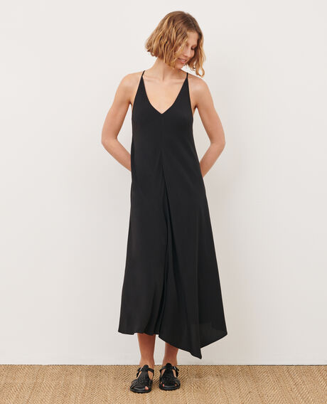 Silky asymmetric dress 0093 black 3sdr294v02