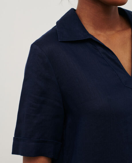 DAISY - Iconique linen dress 68 blue 2sdr355f04