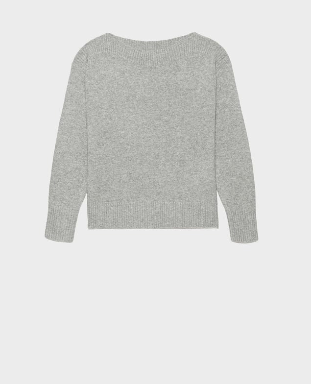 Cashmere boatneck jumper Light grey melange