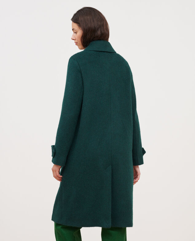 Straight coat in textured wool