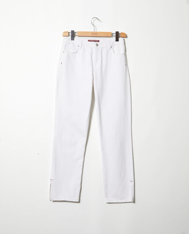 Jeans with two slits Blanc