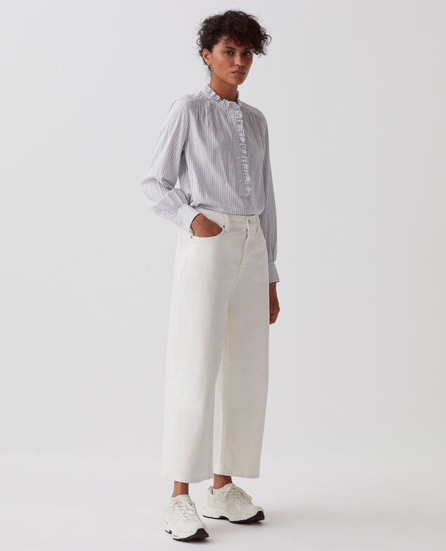 EMY - Wide cropped jeans H003 white