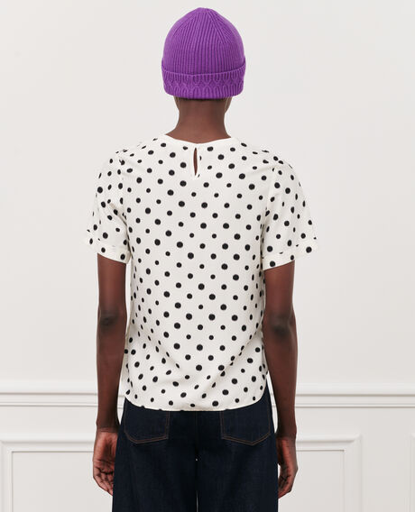Polka dot print t-shirt 95 print white 2sto013v09