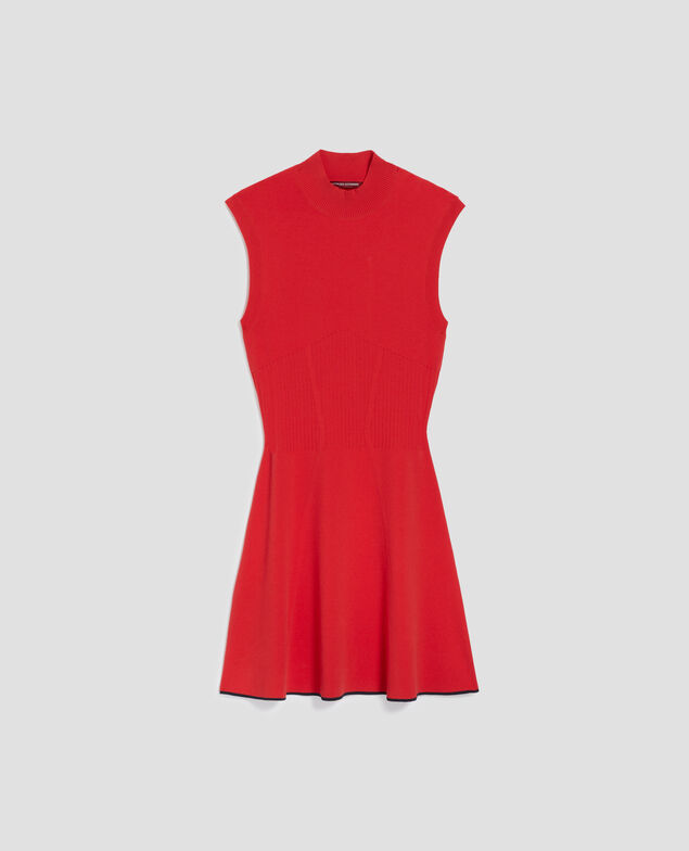 Knit mini dress J240 paprika orange