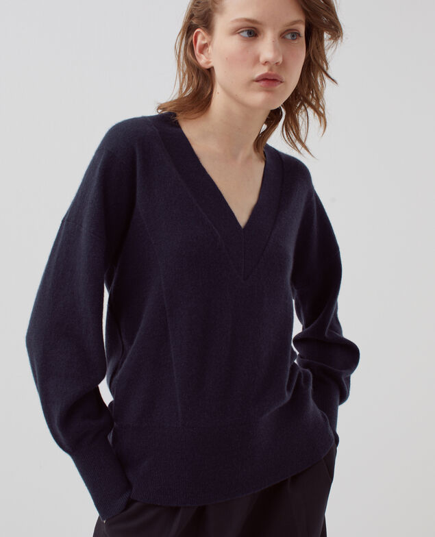 Cashmere V-neck jumper H695 night sky
