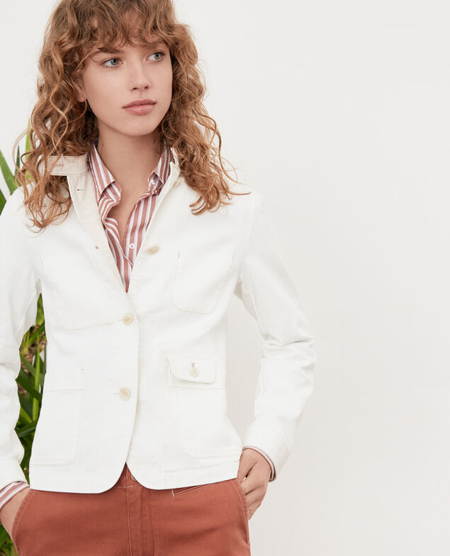 Mandarin collar jacket Off white