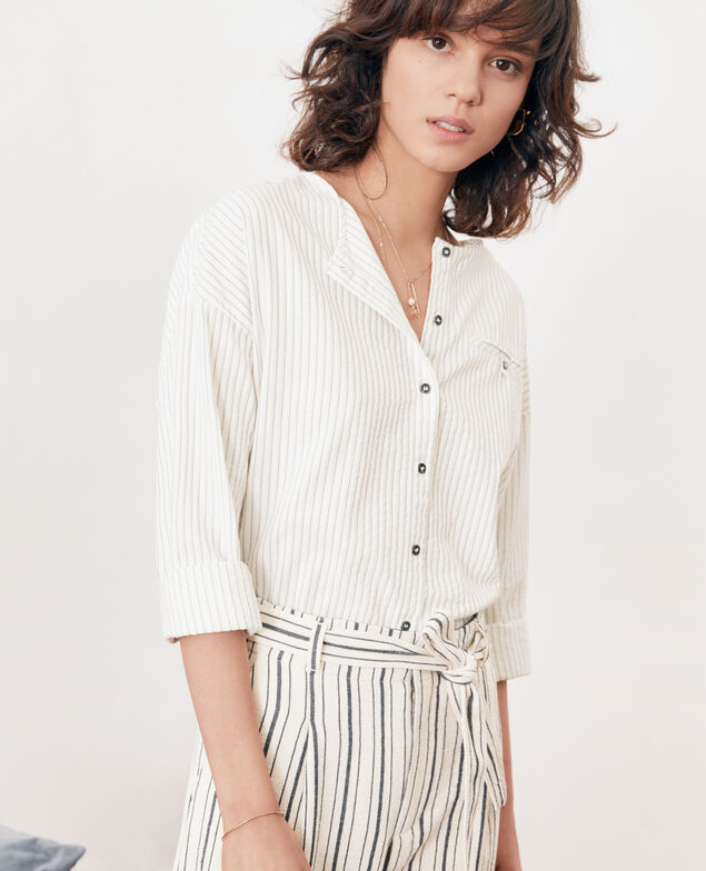 Striped shirt Off white/navy stripes