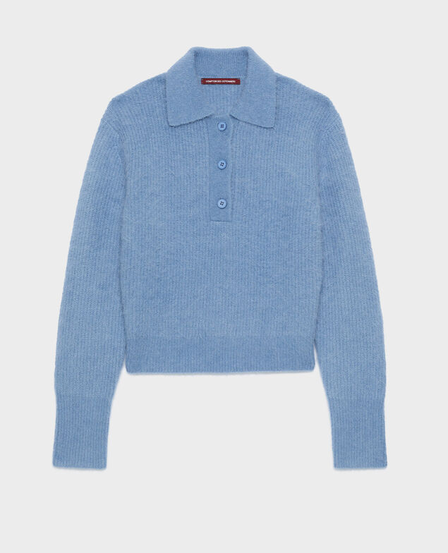 Alpaca blend polo neck jumper A601 lt blue infinity 3wju049w38