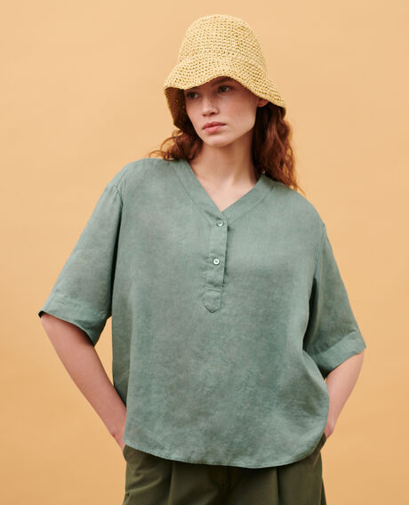 Loose linen tunic 0381 dark forest 3sbl168f04